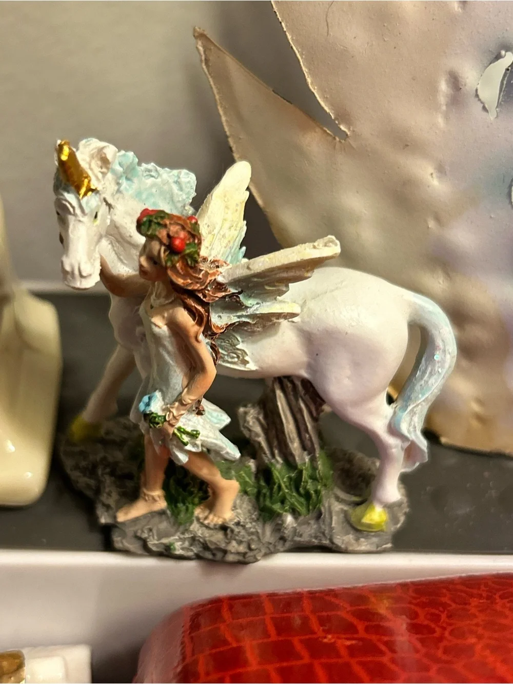 Fairy and Unicorn fantasy Figurine Polyresin